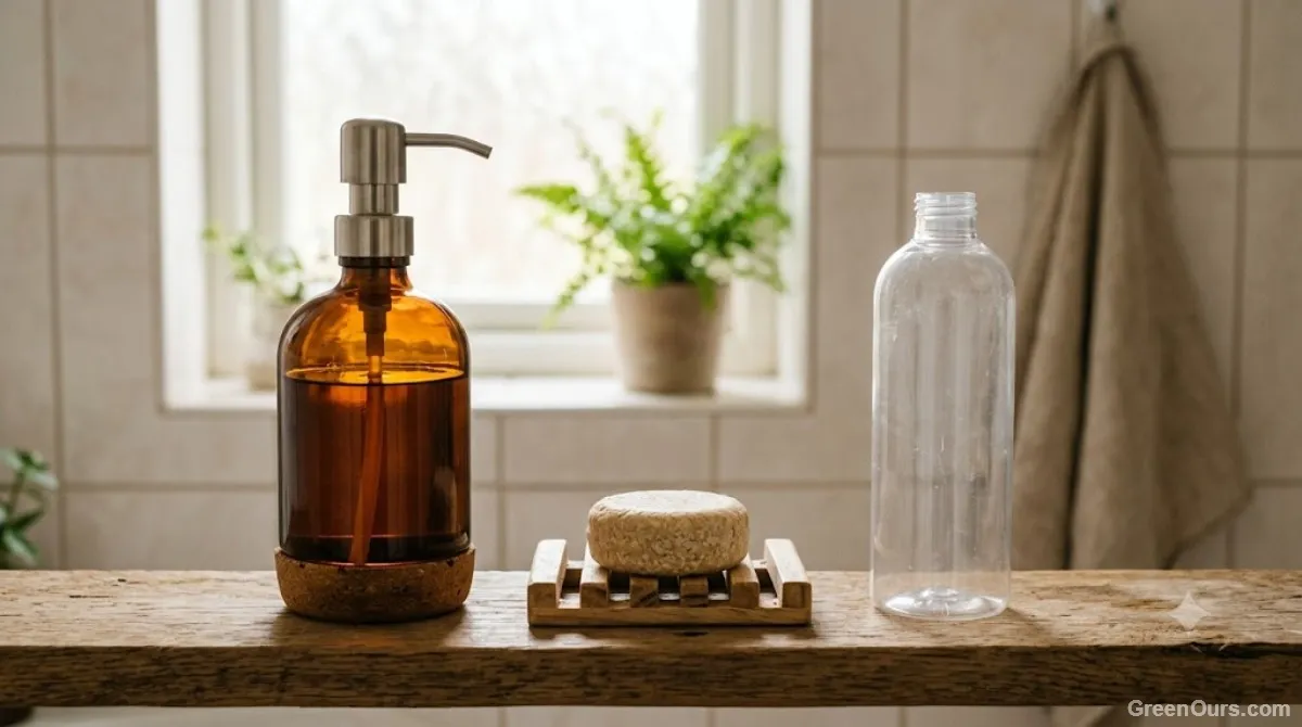 Reusable water filter pitcher and rechargeable battery charger on a kitchen counter