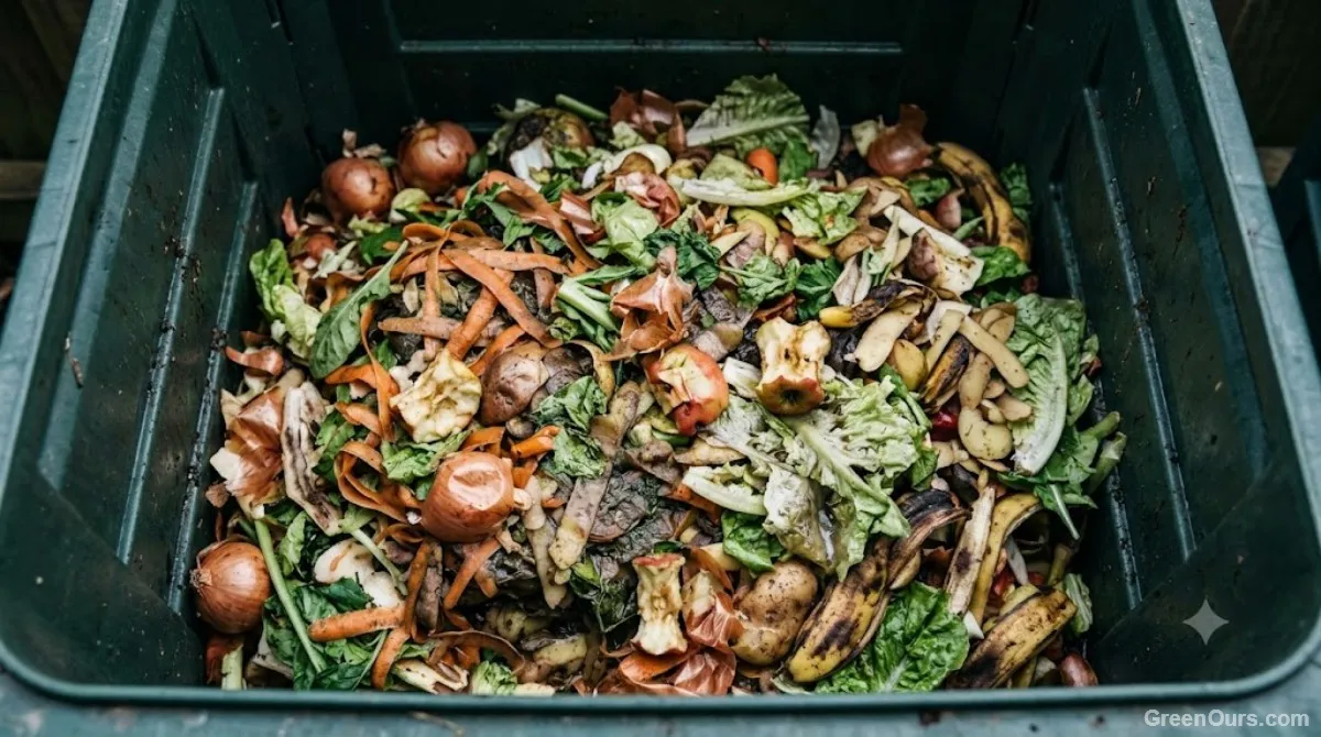 Partially decomposed compost showing a mix of broken-down and still-recognizable scraps