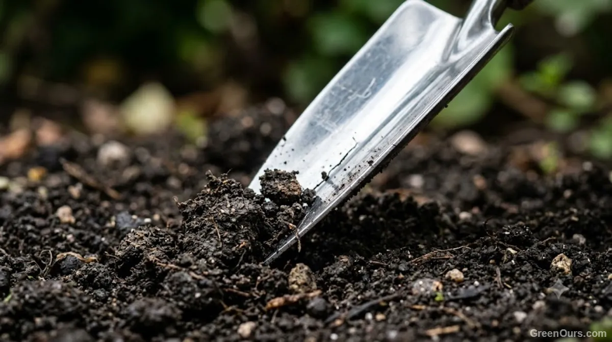 Garden trowel comparing performance between loose sandy soil and dense clay soil