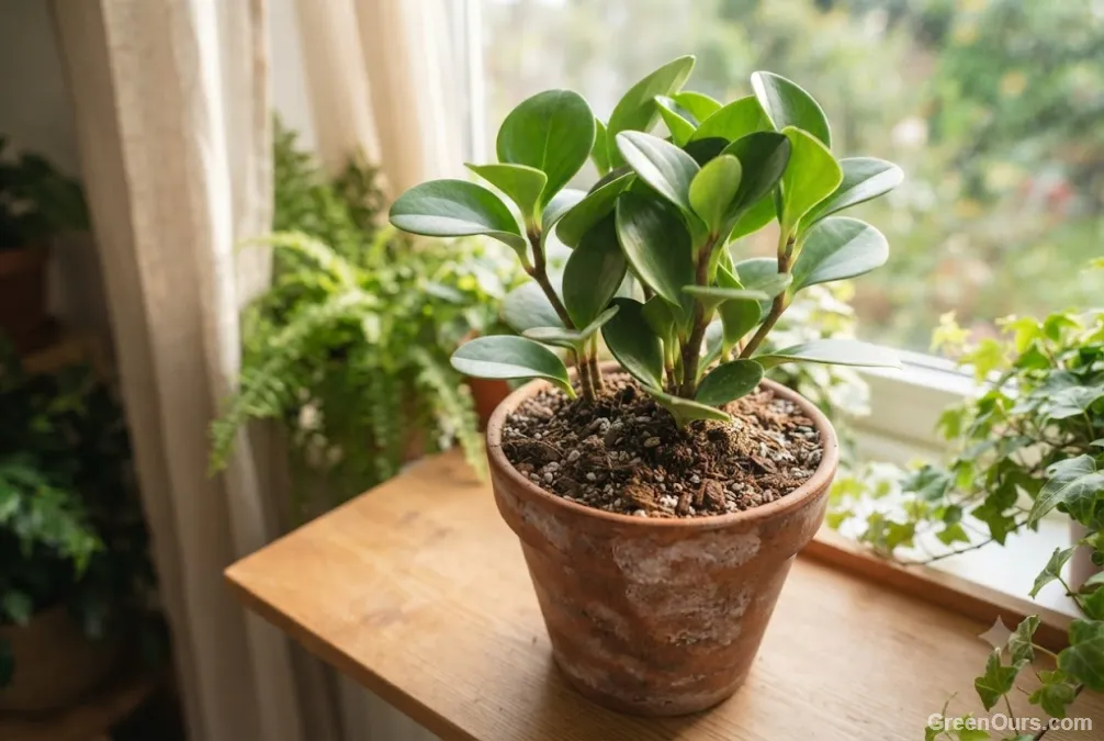 Healthy potted plant with loose, well-textured soil