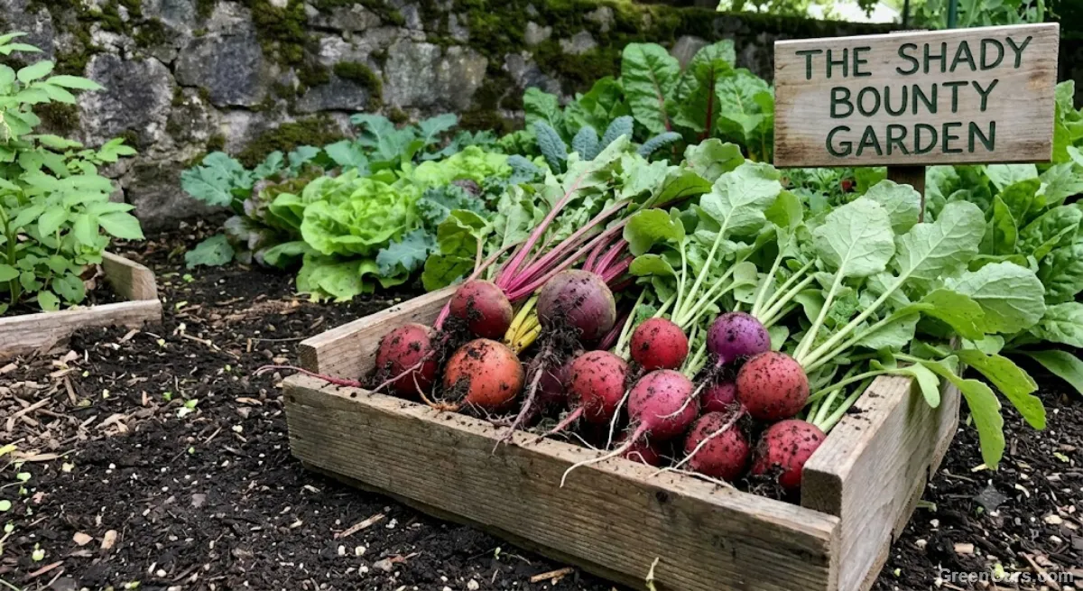 Freshly harvested beets and radishes with soil still on the roots