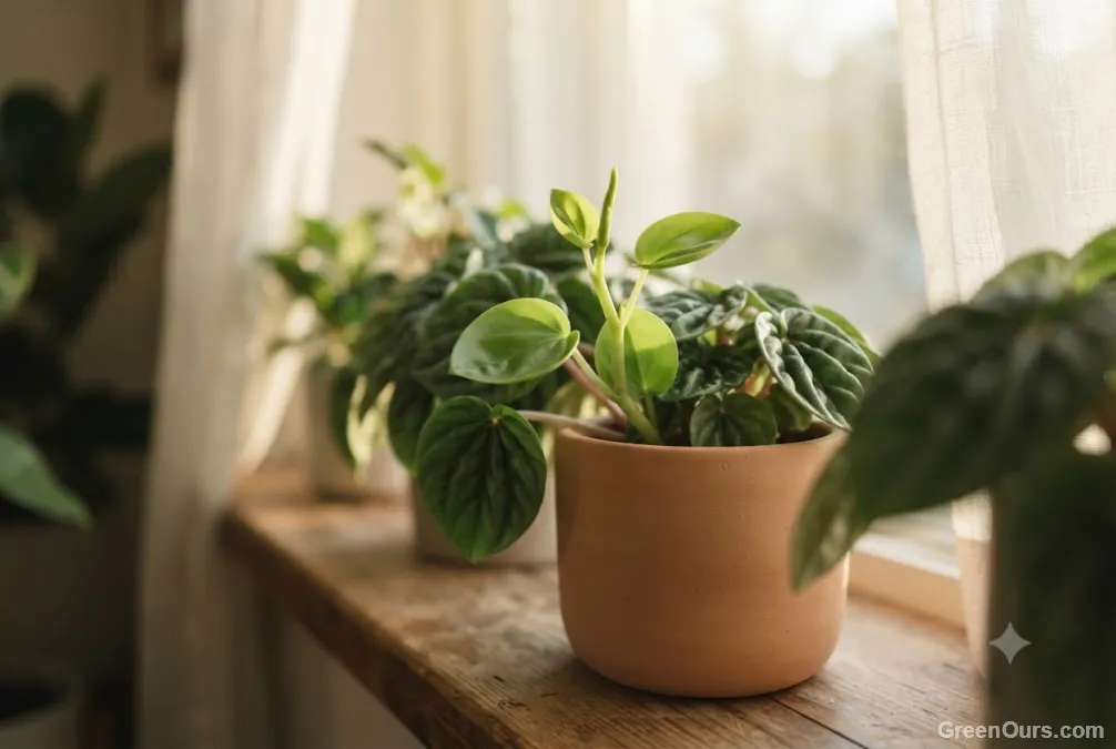 Healthy new plant shoot unfurling without pest damage